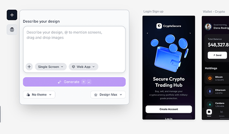 Product manager describing feature requirements to create visual UI designs