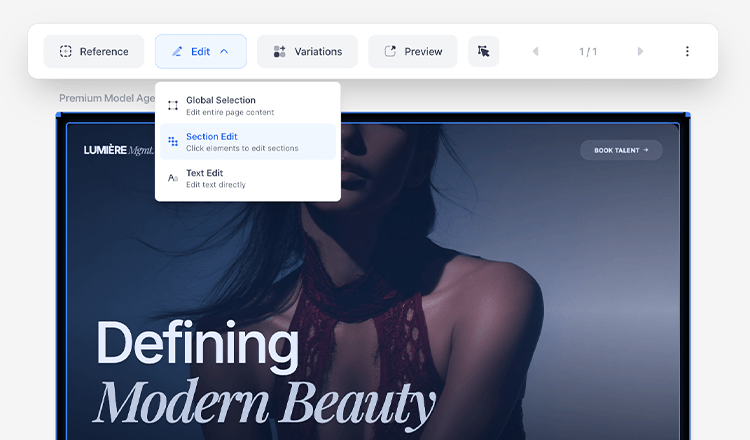 Customizing UI design components with AI generator